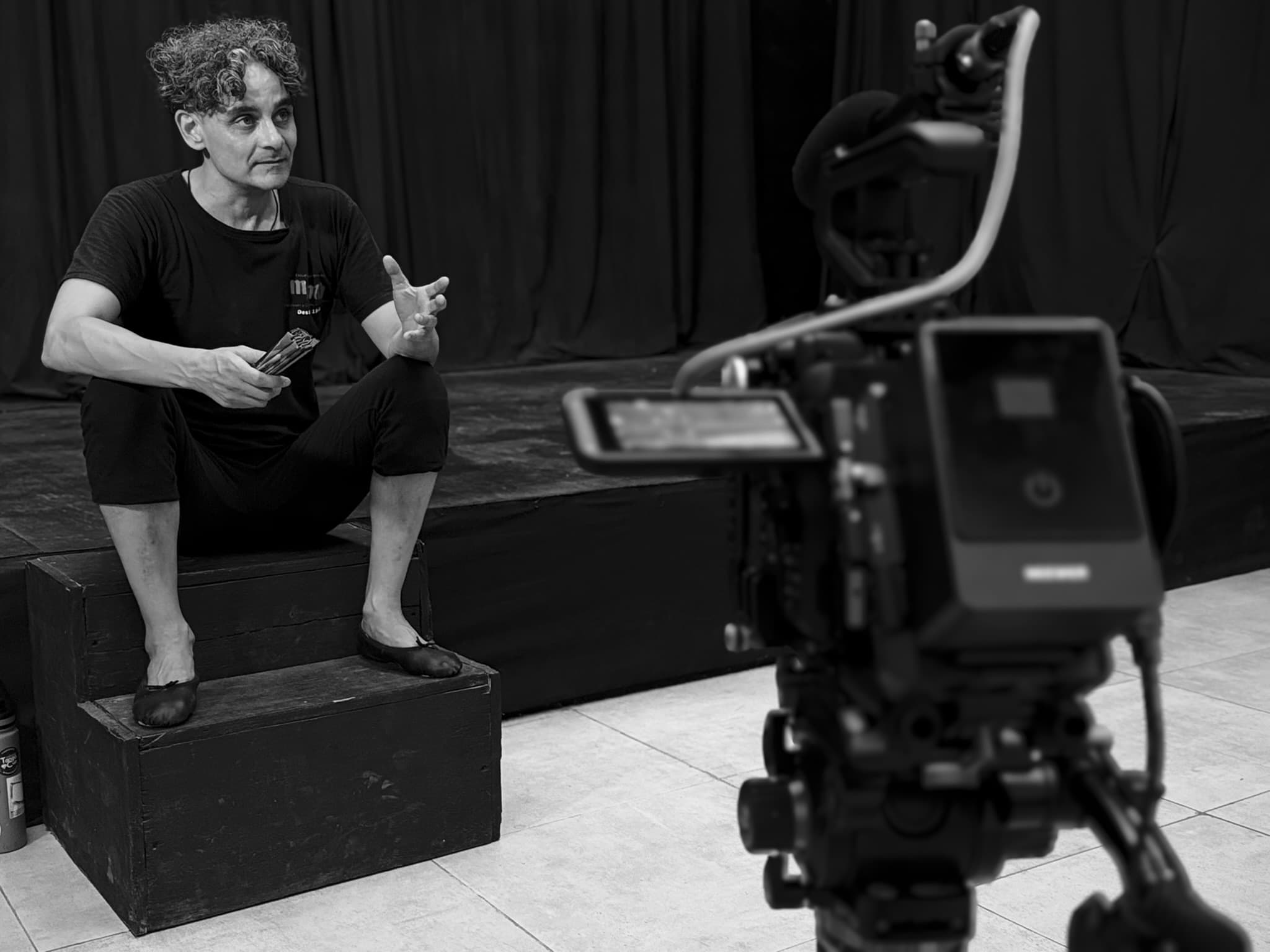 Director discussing scene on set